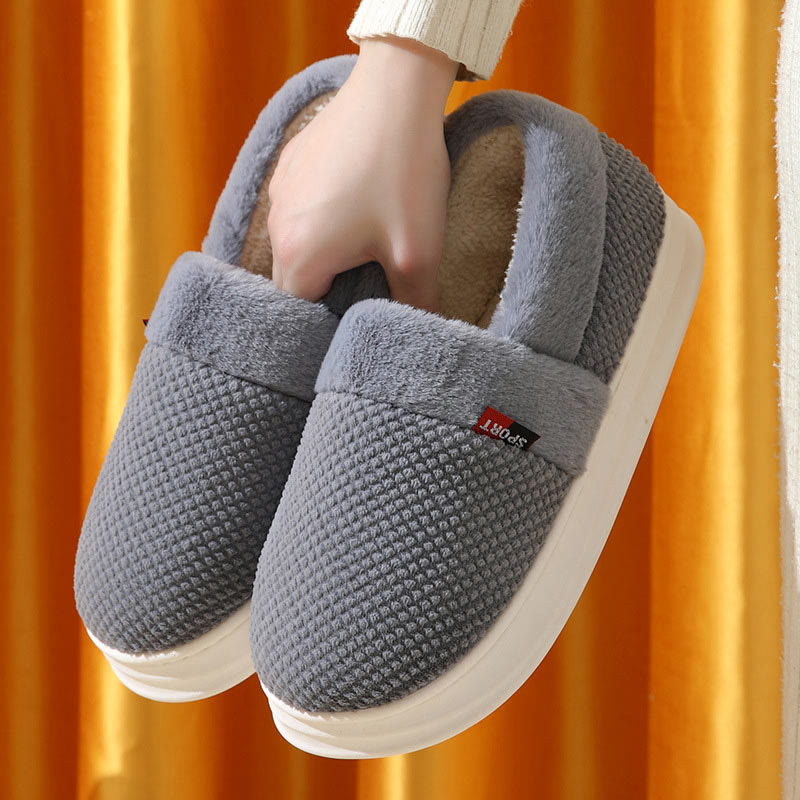 Chaussons d'hiver chauds à semelle épaisse grande taille - image 3