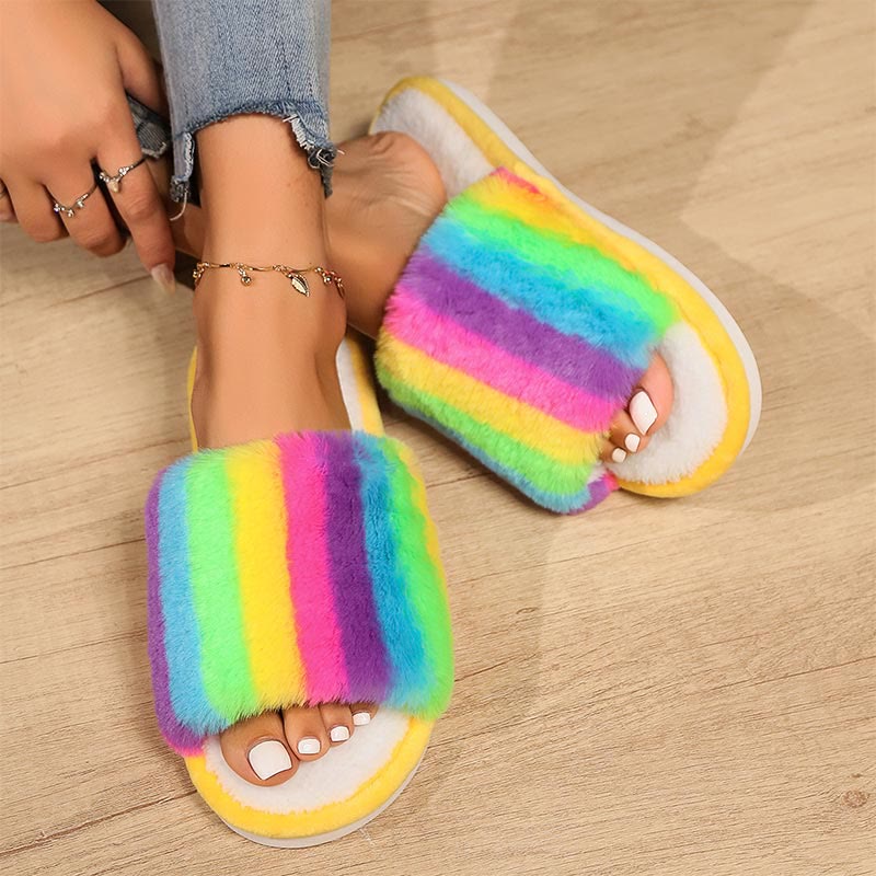Chaussons arc-en-ciel grande taille