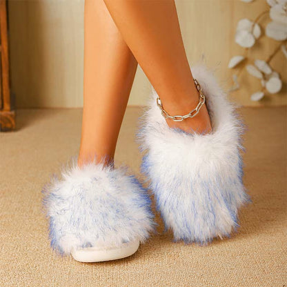 Chaussons en peluche à fourrure longue grande taille - image 0