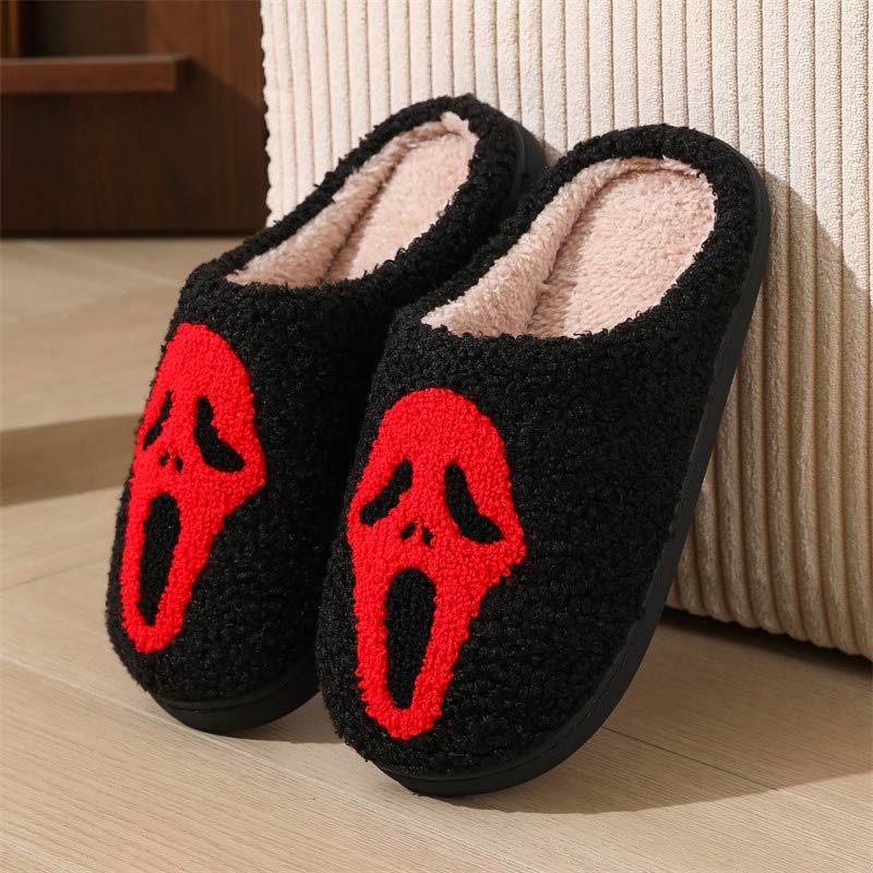 Chaussons grande taille motif cœur et main fantôme - Rouge - EU42-43 (US8.5-9) - image 13