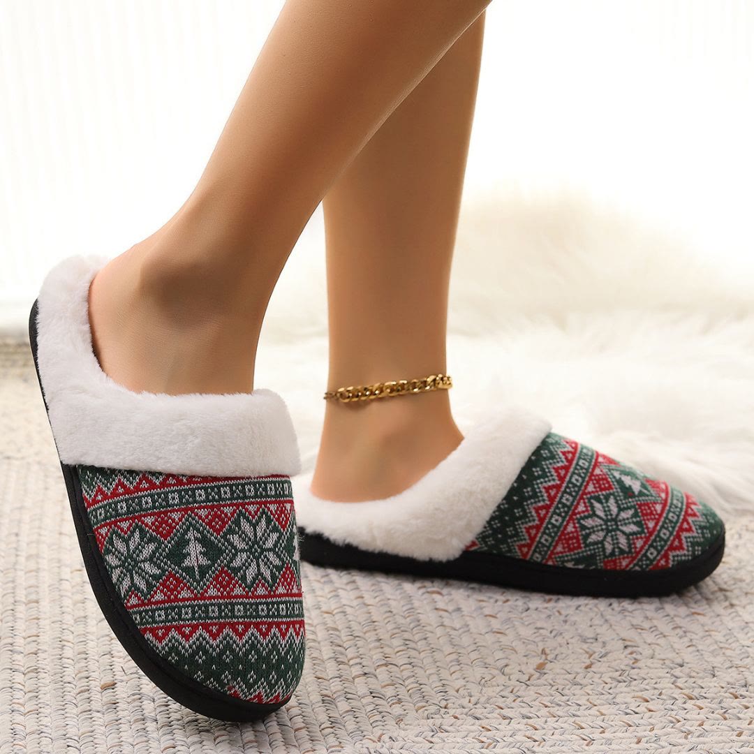 Chaussons flocon de neige verts grande taille - image 1