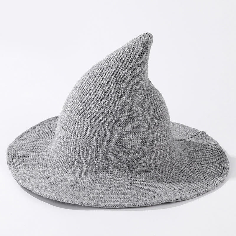 Chapeau de sorcière de couleur unie pour Halloween - Gris clair - Taille unique - image 6