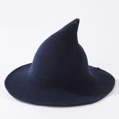 Chapeau de sorcière de couleur unie pour Halloween - Bleu marine - Taille unique - image 4