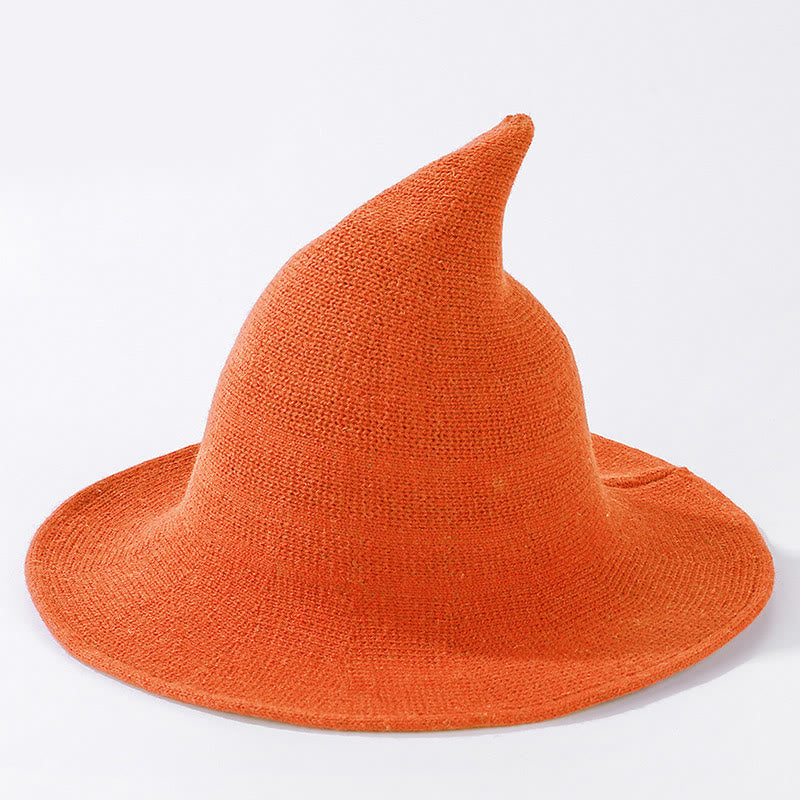 Chapeau de sorcière de couleur unie pour Halloween - Orange - Taille unique - image 8