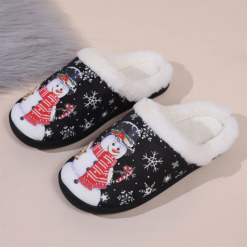 Chaussons de Noël bonhomme de neige grande taille - Noir - EU43-44 (US9-10) - image 0