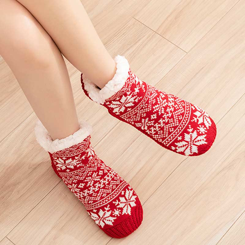 Chaussons-chaussettes grande taille en forme de flocon de neige en V - image 6
