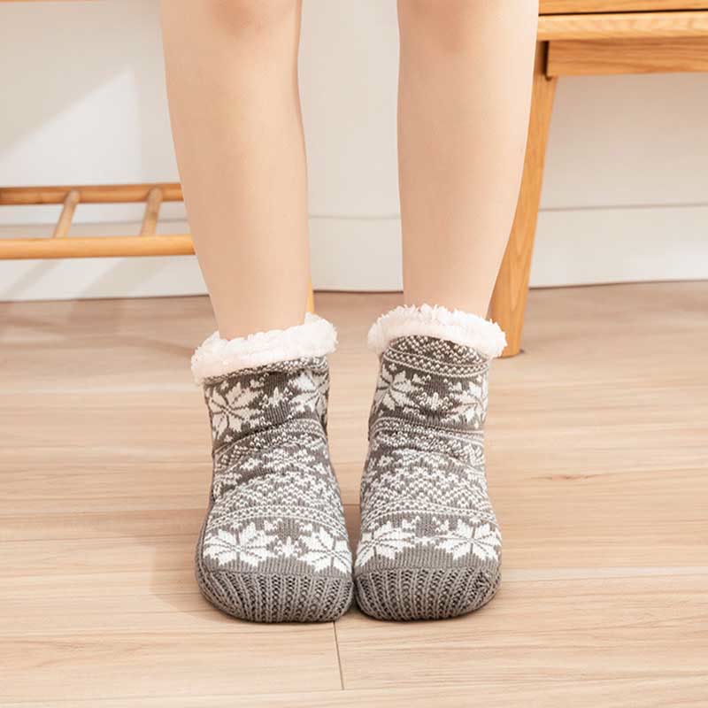 Chaussons-chaussettes grande taille en forme de flocon de neige en V - image 3