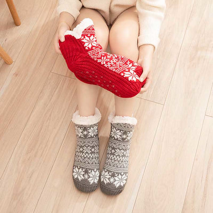 Chaussons-chaussettes grande taille en forme de flocon de neige en V - image 1