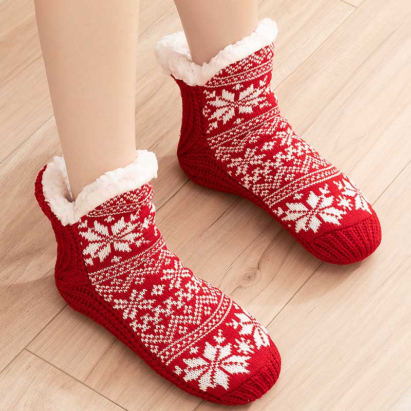 Chaussons-chaussettes grande taille en forme de flocon de neige en V - image 8