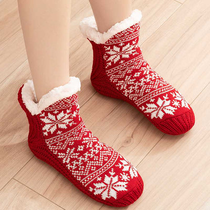 Chaussons-chaussettes grande taille en forme de flocon de neige en V - image 8