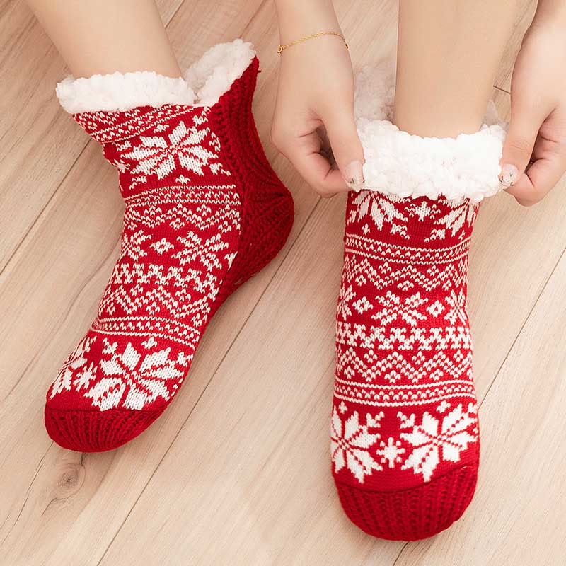 Chaussons-chaussettes grande taille en forme de flocon de neige en V - image 7