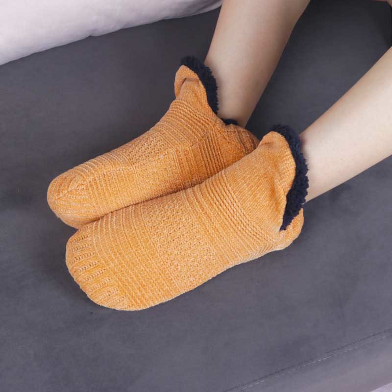 Chaussons-chaussettes grande taille pour dormir à la maison - Jaune - EU43-45 (US9-11) - image 8