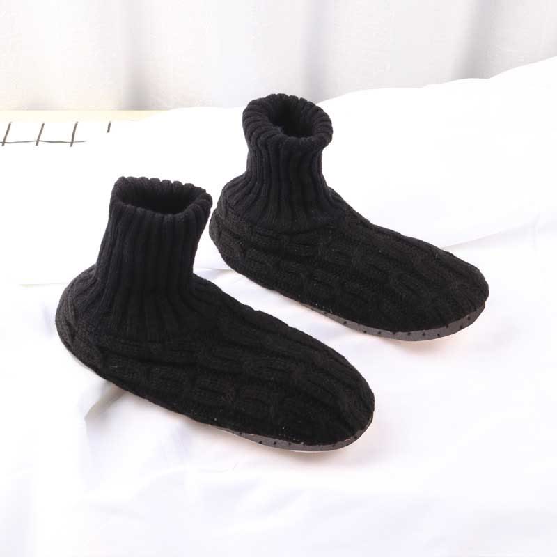 Chaussons-chaussettes épais et doux pour la peau, grande taille - Noir - EU42-43 (US8.5-9) - image 3