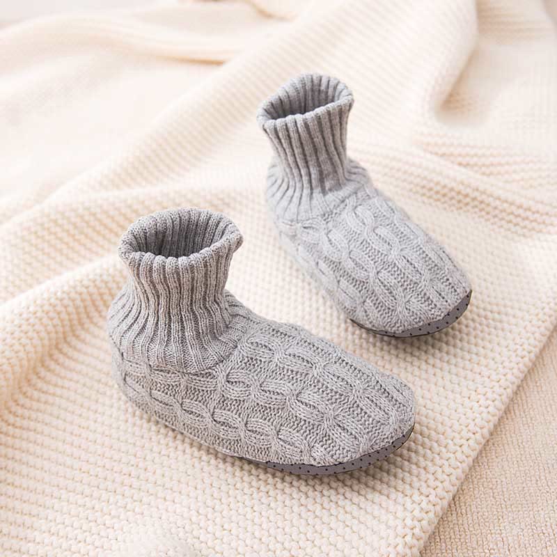 Chaussons-chaussettes épais et doux pour la peau, grande taille - Gris - EU42-43 (US8.5-9) - image 7