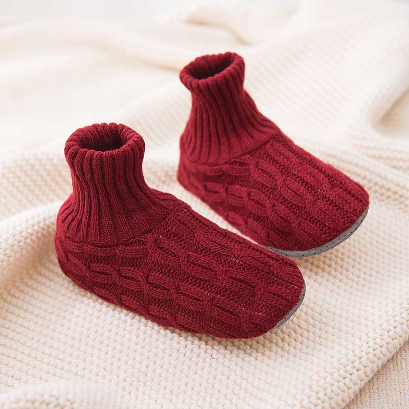 Chaussons-chaussettes épais et doux pour la peau, grande taille - Vin - EU42-43 (US8.5-9) - image 6