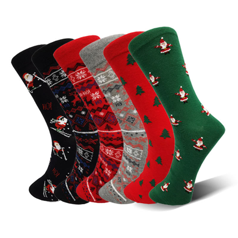 Chaussettes de Noël tendance grande taille (6 paires) - Multicolore - EU38-45 (US5-11) - image 1