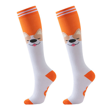 Chaussettes de compression à motif Purple Puppy (6 paires) - image 4