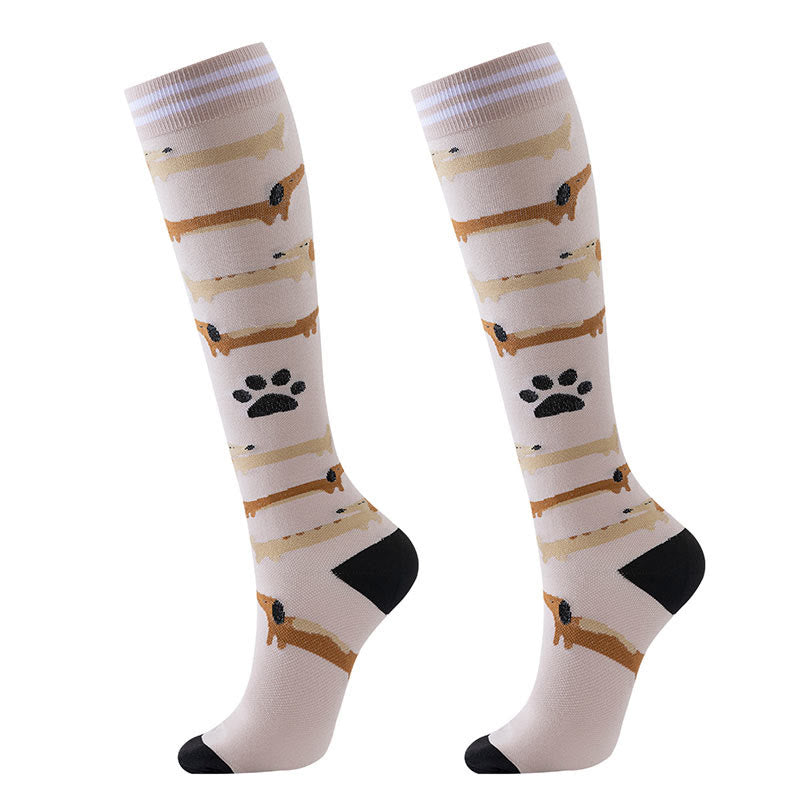 Chaussettes de compression à motif Purple Puppy (6 paires) - image 3