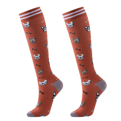 Chaussettes de compression à motif Purple Puppy (6 paires) - image 2