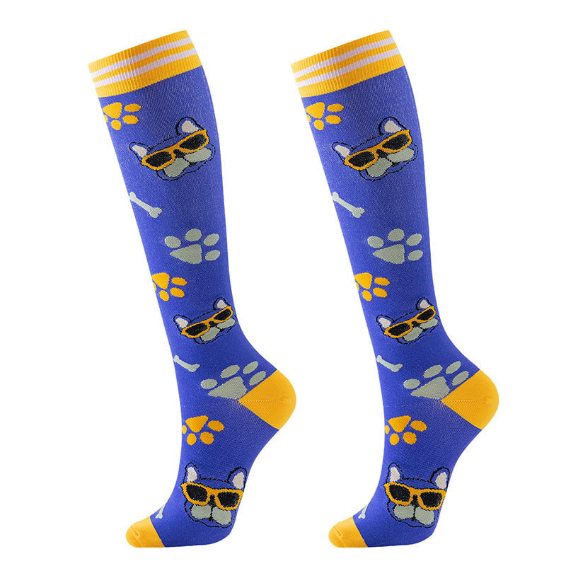Chaussettes de compression à motif Purple Puppy (6 paires) - image 7