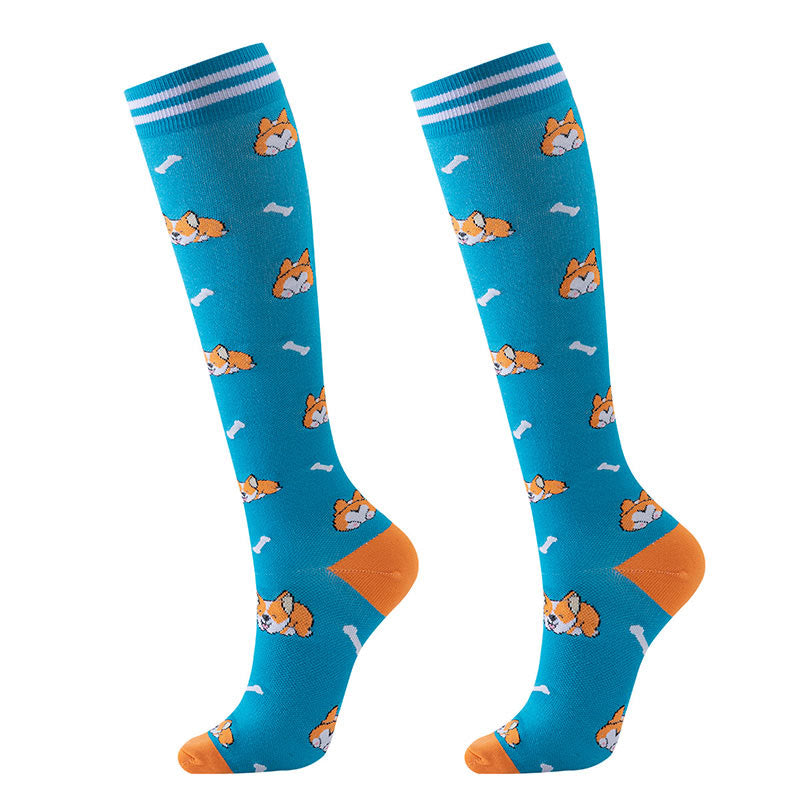 Chaussettes de compression à motif Purple Puppy (6 paires) - image 6