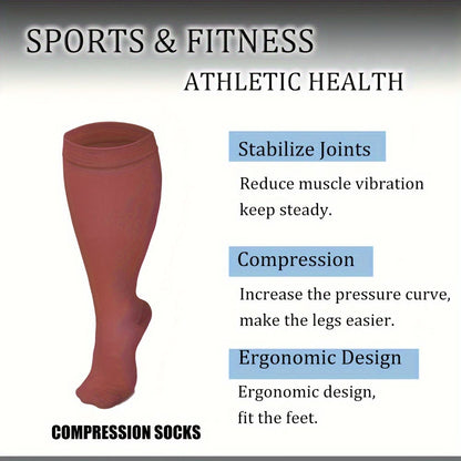 Chaussettes de compression roses grande taille (3 paires) - image 4