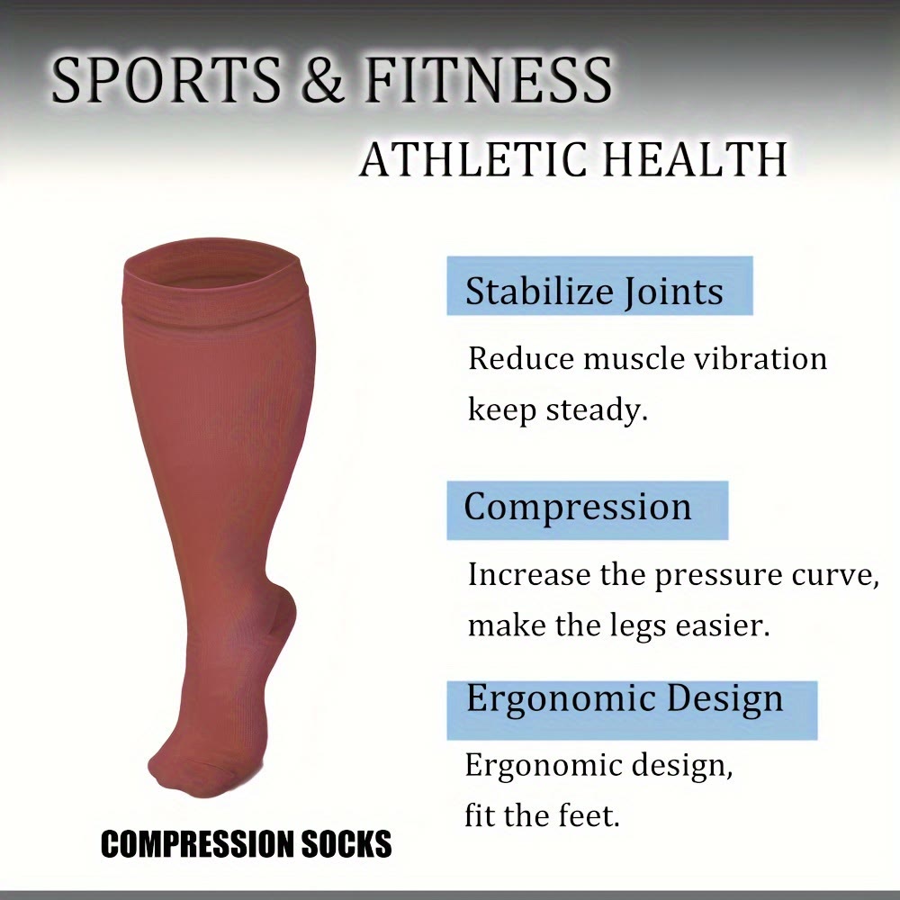 Chaussettes de compression roses grande taille (3 paires) - image 4