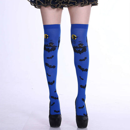 Chaussettes hautes motif chauve-souris hantées d'Halloween (5 paires) - image 3