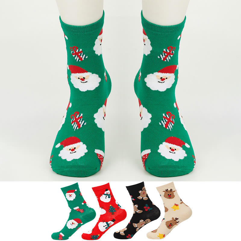 Chaussettes de Noël mignonnes (4 paires) - Multicolore - EU37-42 (US4-8.5) - image 0