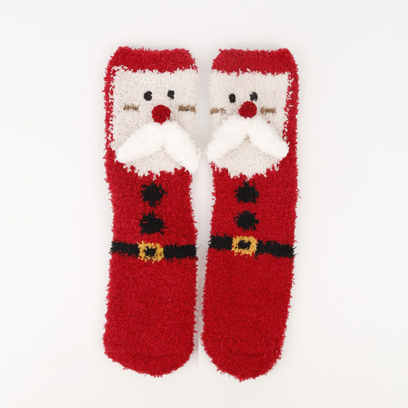 Chaussettes de Noël chaudes en polaire corail (3 paires) - image 6
