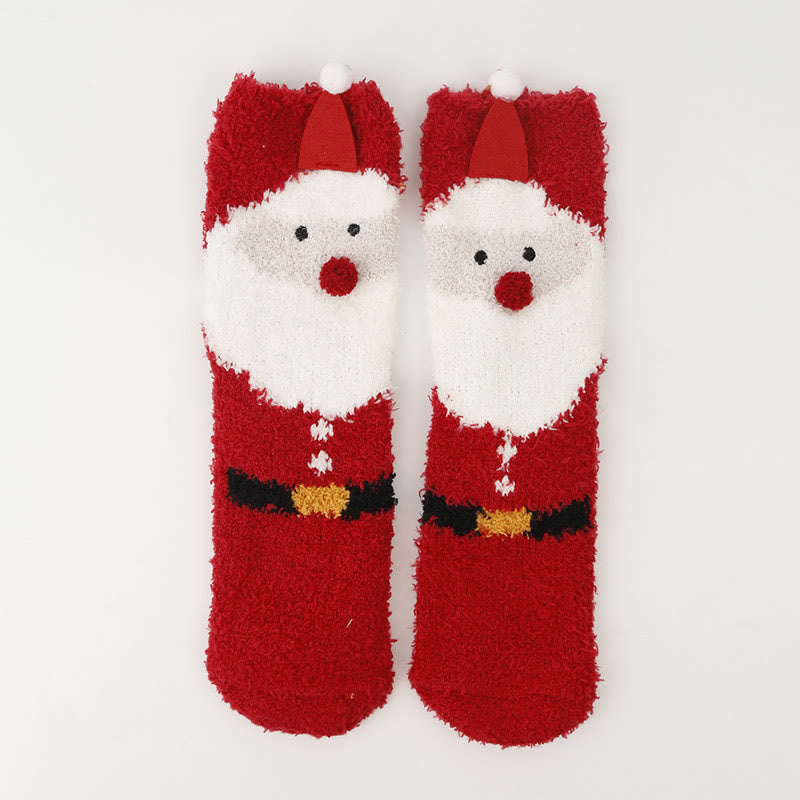 Chaussettes de Noël chaudes en polaire corail (3 paires) - image 9