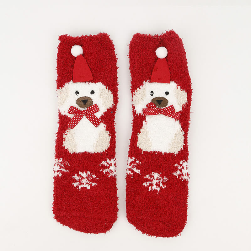 Chaussettes de Noël chaudes en polaire corail (3 paires) - image 11