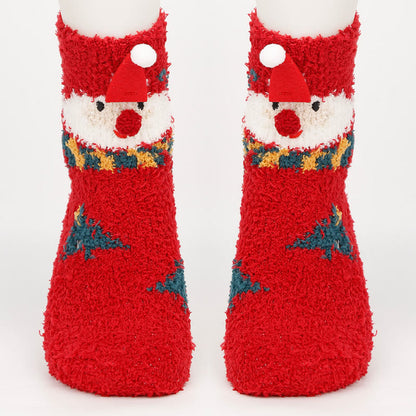 Chaussettes de Noël chaudes en polaire corail (3 paires) - image 1