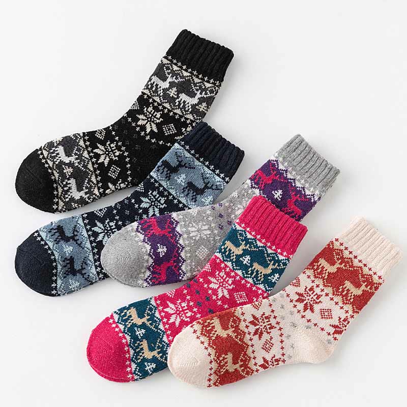 Chaussettes de Noël série Elk Quarter (5 paires) - image 1