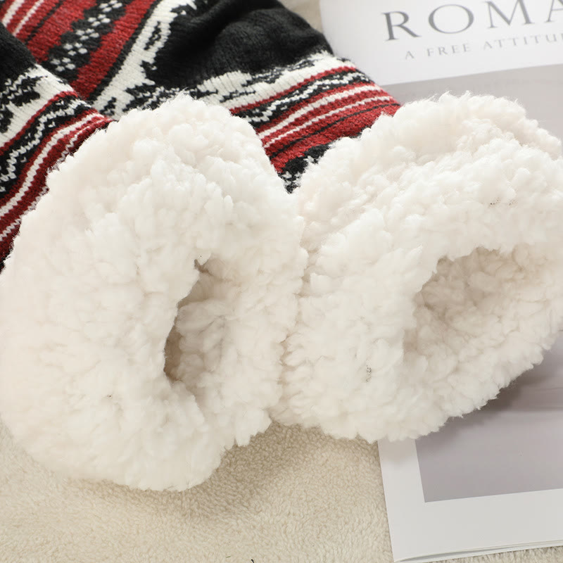 Chaussettes pantoufles assorties à motif flocon de neige grande taille (2 paires) - image 8