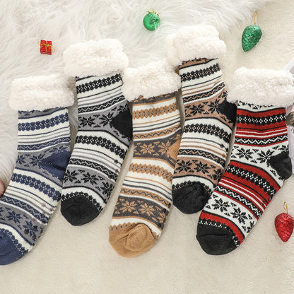 Chaussettes pantoufles assorties à motif flocon de neige grande taille (2 paires) - image 7