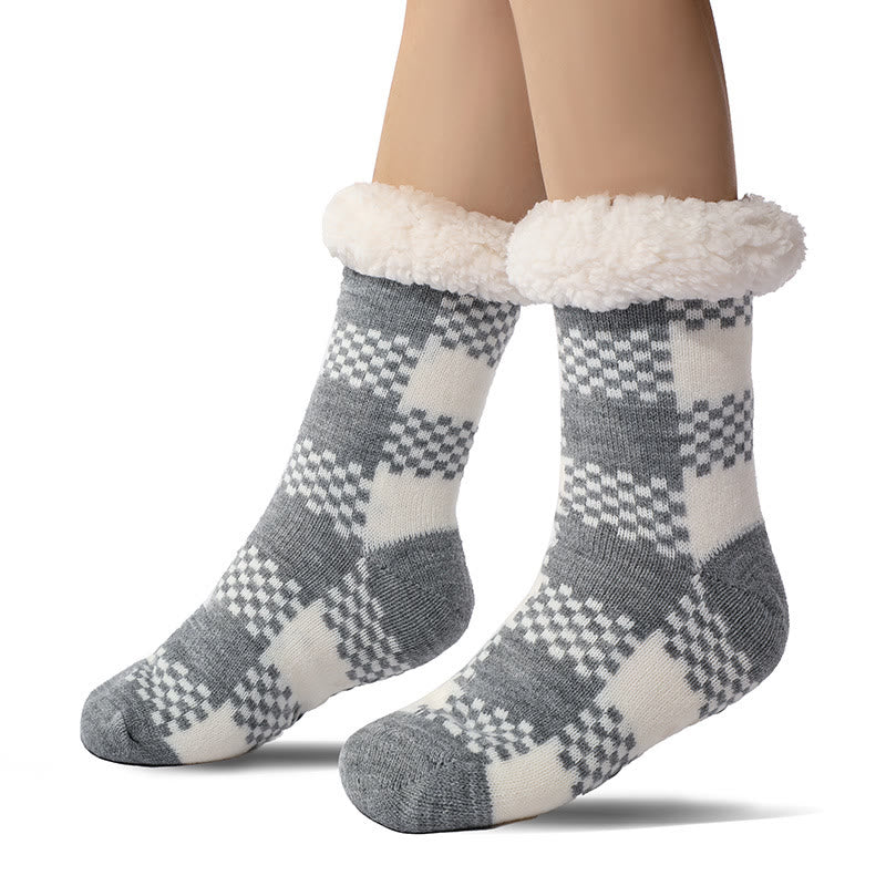Chaussons-chaussettes à grille grande taille - Gris - EU37-42 (US4-8.5) - image 4