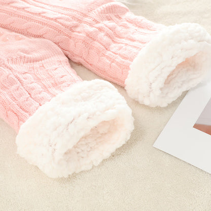 Chaussons-chaussettes en cuir d'agneau de couleur pure - image 6