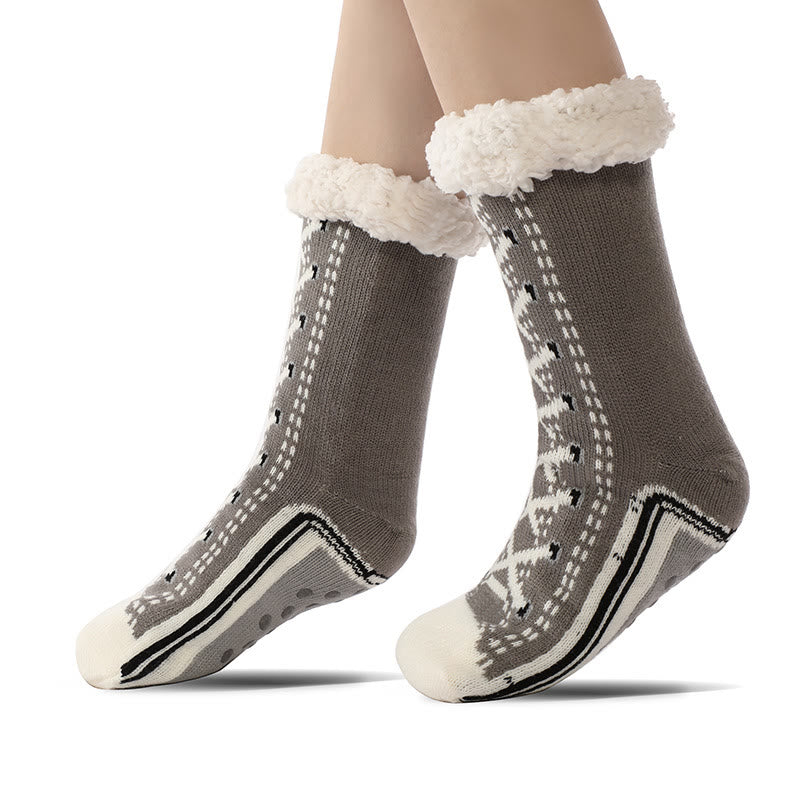 Chaussons-chaussettes à lacets 3D - Gris - EU37-40 (US4-7) - image 2