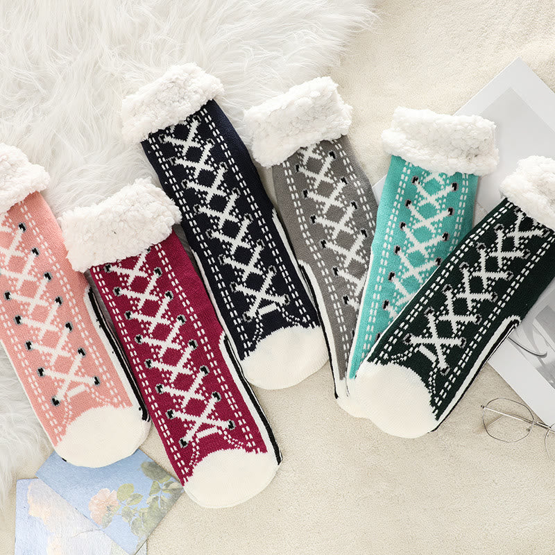 Chaussons-chaussettes à lacets 3D - image 0