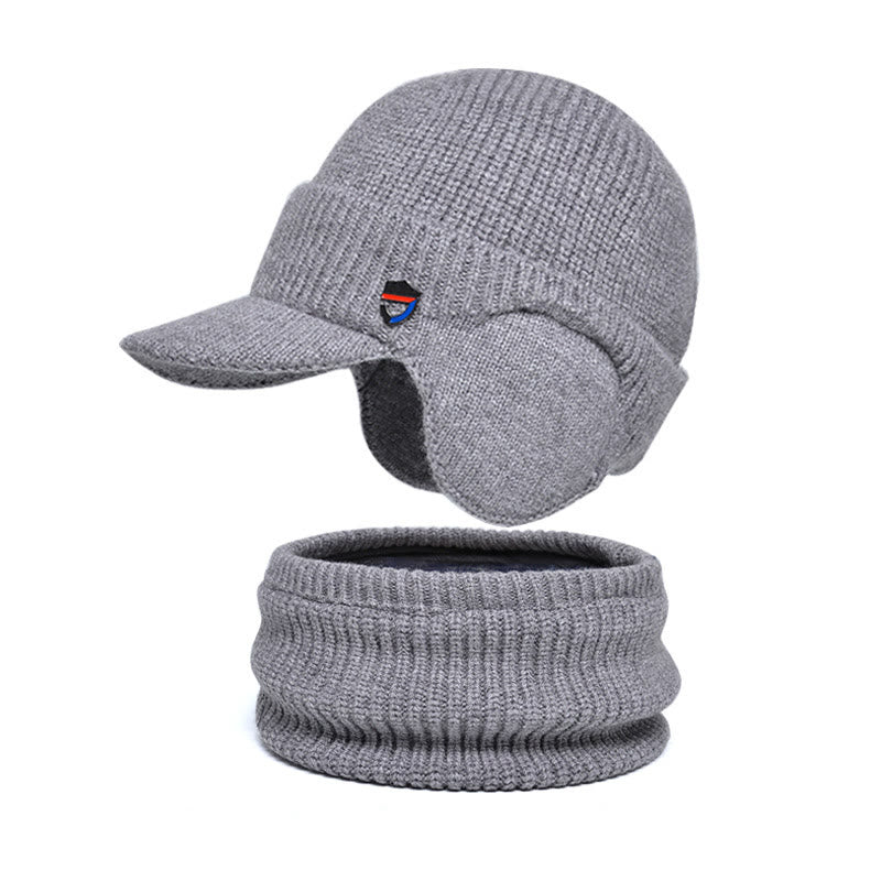 Ensemble 2 en 1 : cache-oreilles, bonnet, écharpe et bonnet - Gris clair - Taille unique - image 7