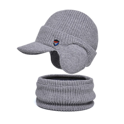 Ensemble 2 en 1 : cache-oreilles, bonnet, écharpe et bonnet - Gris clair - Taille unique - image 7