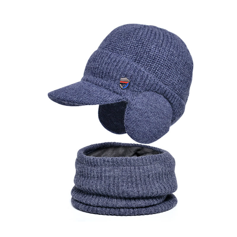 Ensemble 2 en 1 : cache-oreilles, bonnet, écharpe et bonnet - Bleu - Taille unique - image 11