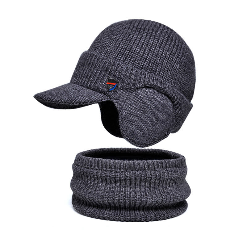 Ensemble 2 en 1 : cache-oreilles, bonnet, écharpe et bonnet - Gris foncé - Taille unique - image 10