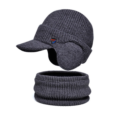 Ensemble 2 en 1 : cache-oreilles, bonnet, écharpe et bonnet - Gris foncé - Taille unique - image 10