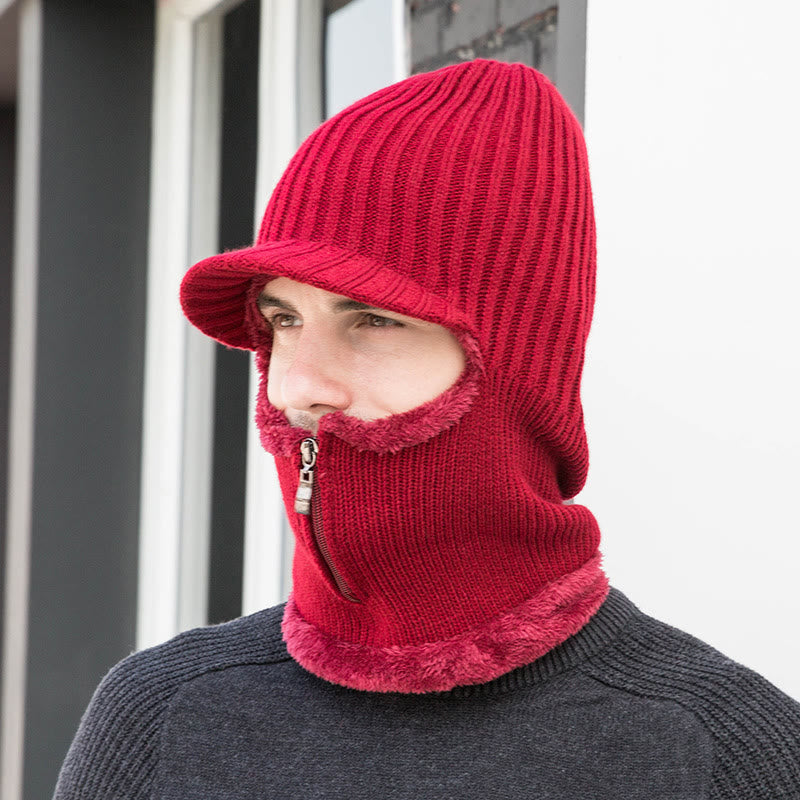 Bonnet cache-cou zippé - Rouge - Taille unique - image 2