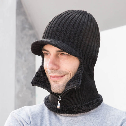 Bonnet cache-cou zippé - Noir - Taille unique - image 0