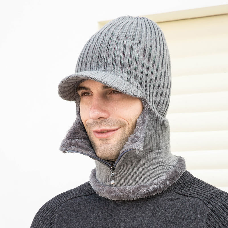 Bonnet cache-cou zippé - Gris - Taille unique - image 3