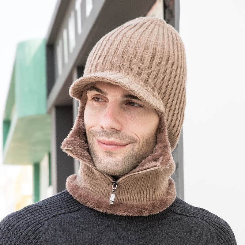 Bonnet cache-cou zippé - Kaki - Taille unique - image 1