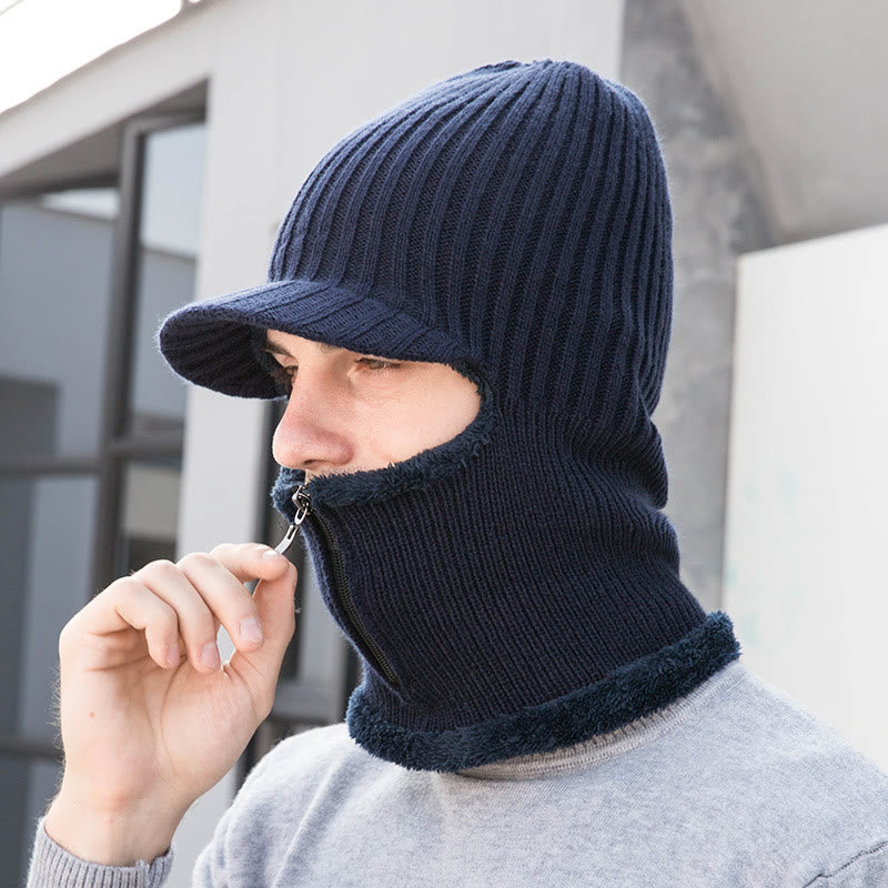 Bonnet cache-cou zippé - Bleu marine - Taille unique - image 4